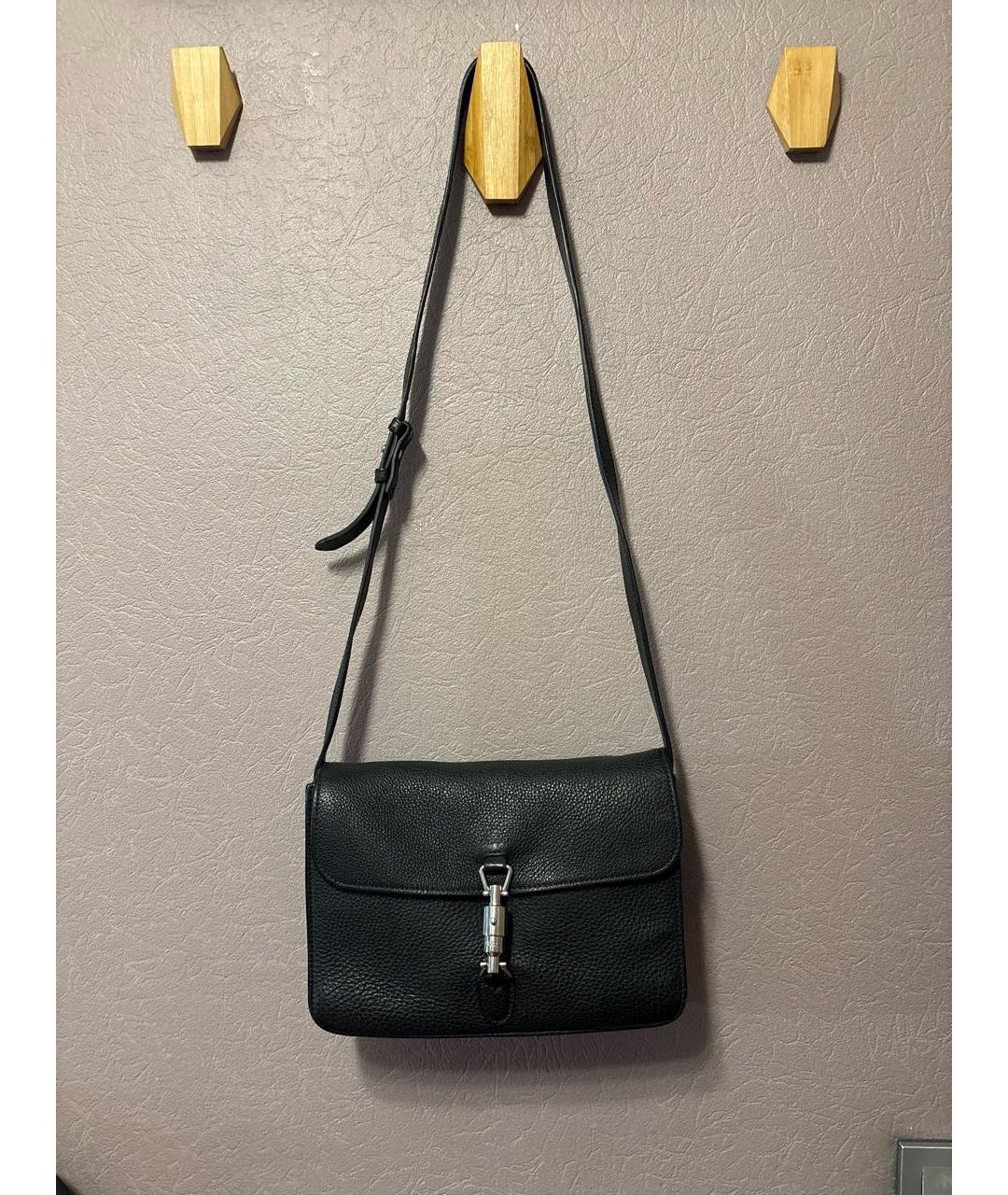 GUCCI Черная кожаная сумка через плечо, фото 9