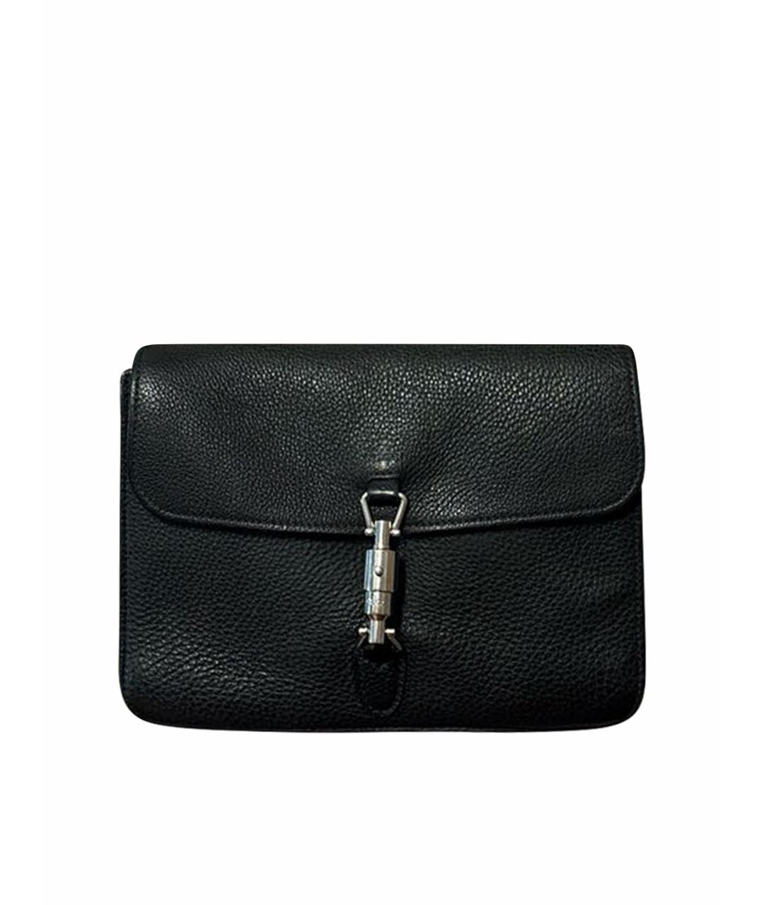 GUCCI Черная кожаная сумка через плечо, фото 1