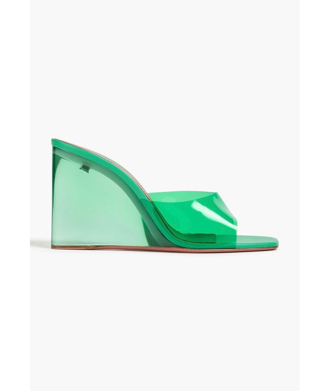 Amina Muaddi Зеленые мюли, фото 5