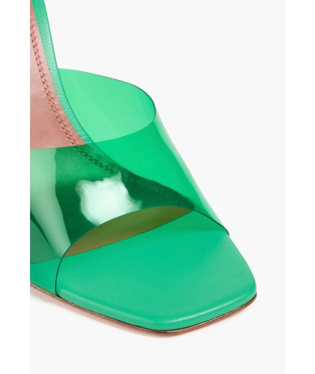 Amina Muaddi Зеленые мюли, фото 4