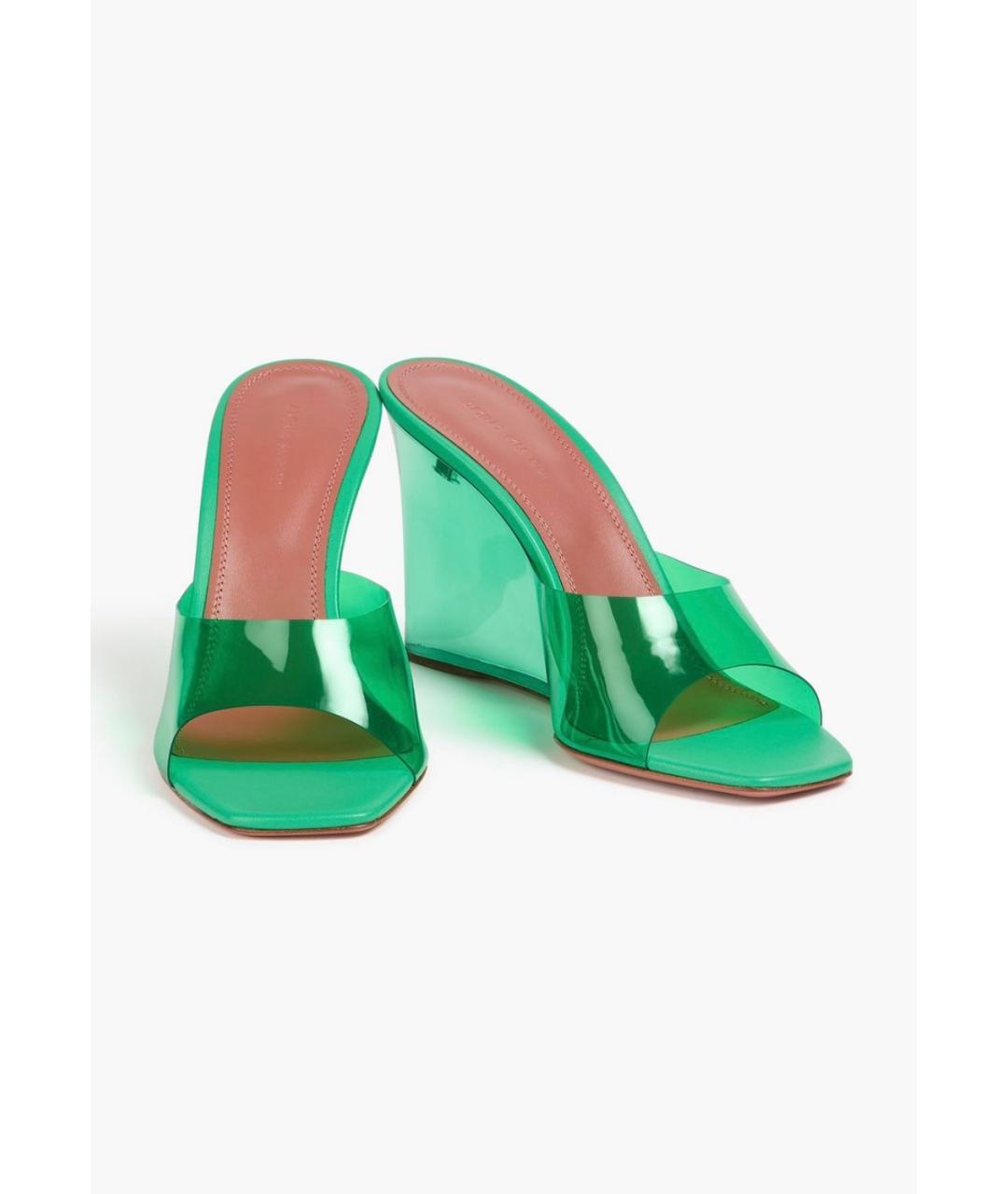 Amina Muaddi Зеленые мюли, фото 2