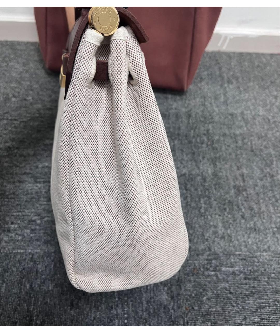 HERMES Бордовая тканевая сумка через плечо, фото 4