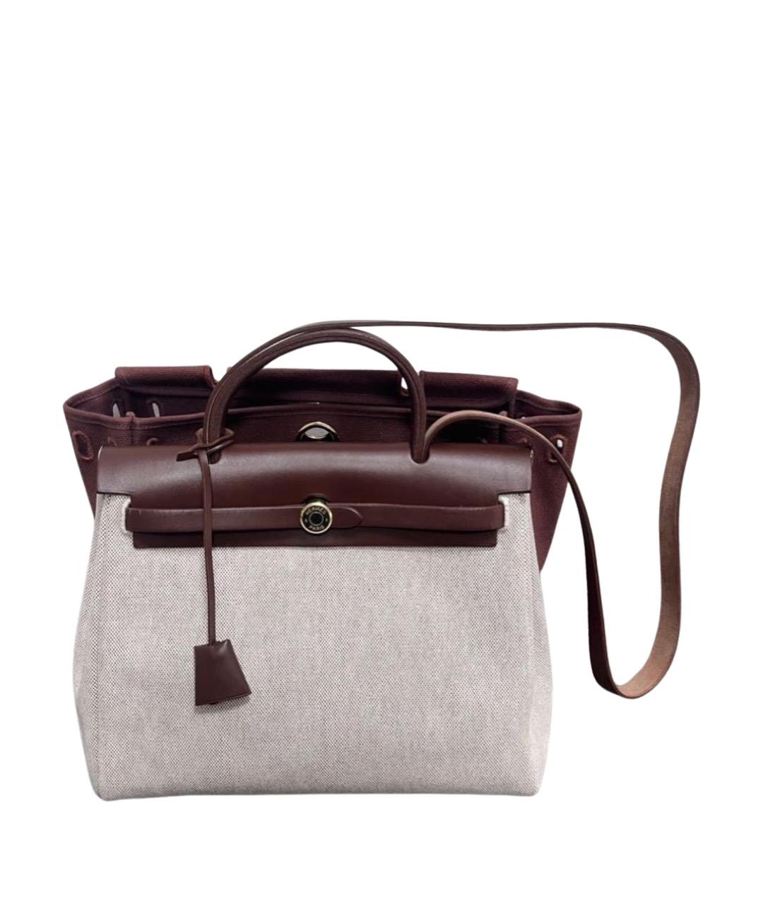 HERMES Бордовая тканевая сумка через плечо, фото 1