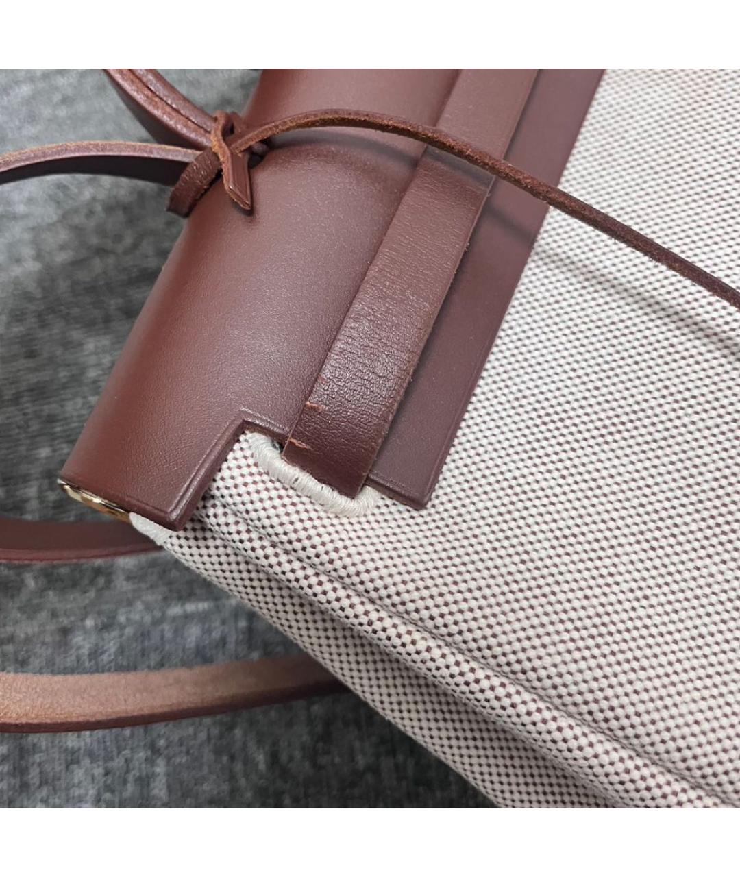 HERMES Бордовая тканевая сумка через плечо, фото 3