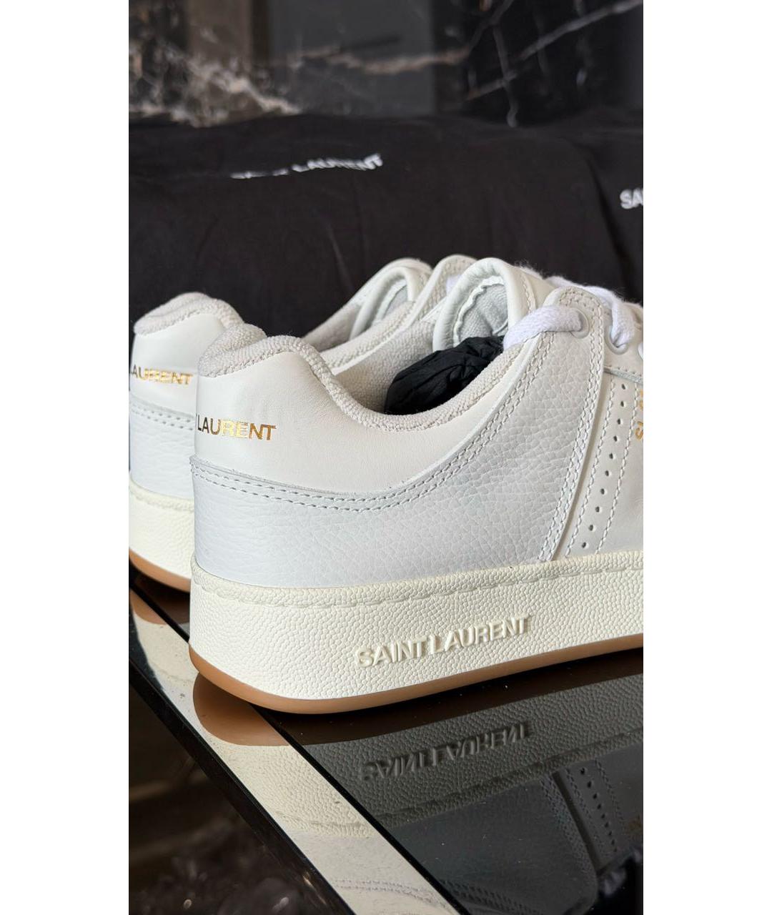 SAINT LAURENT Белые кожаные кеды, фото 8