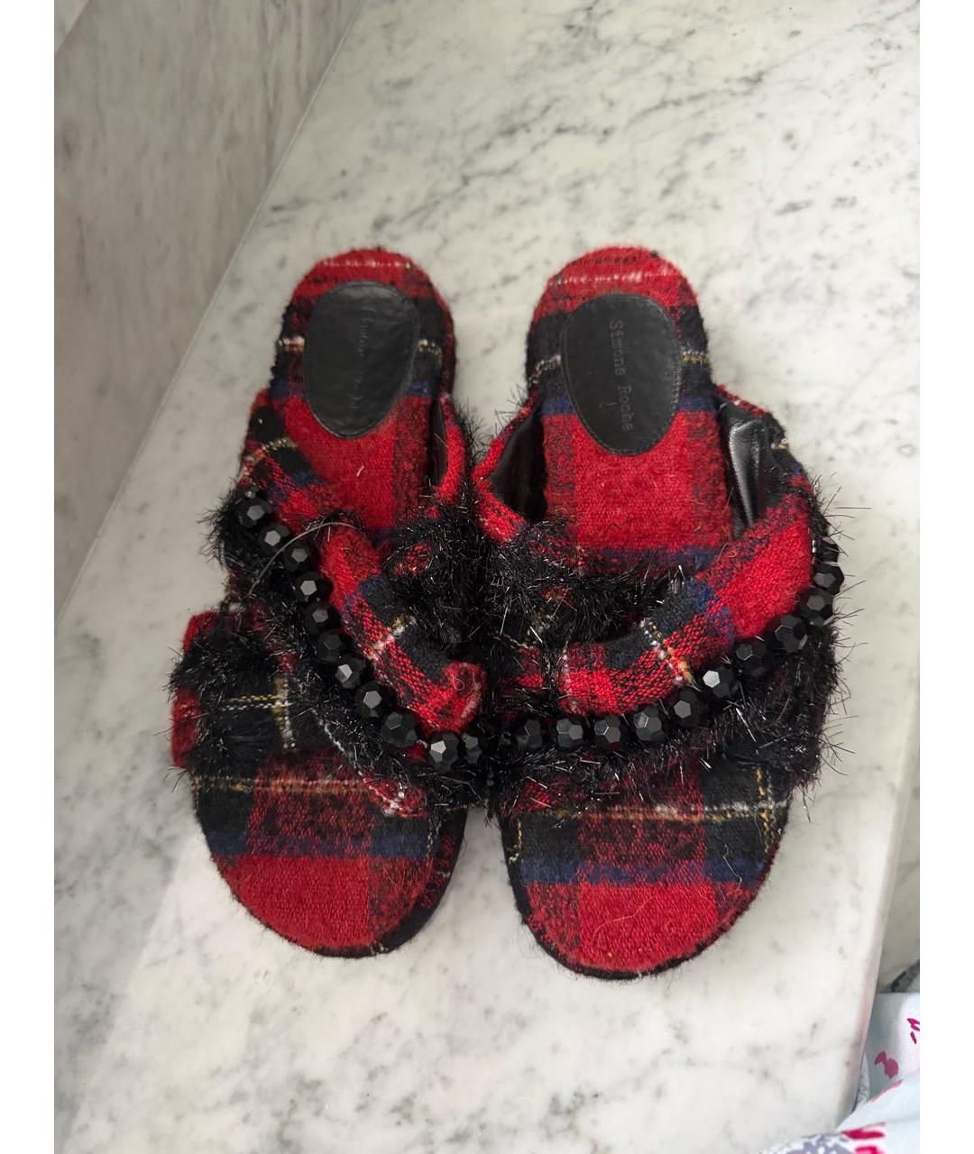 SIMONE ROCHA Красные текстильные сабо, фото 2