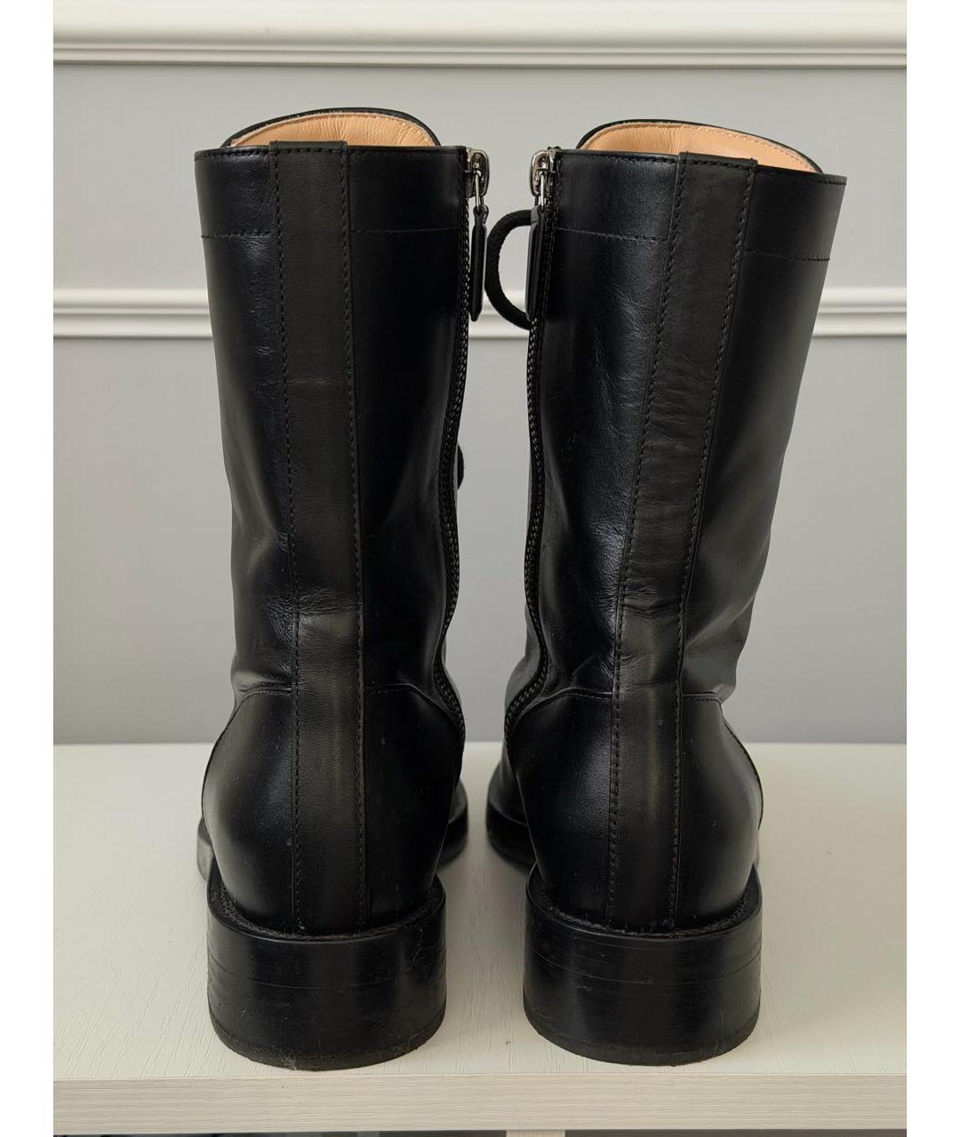 CHANEL Черные кожаные ботинки, фото 4