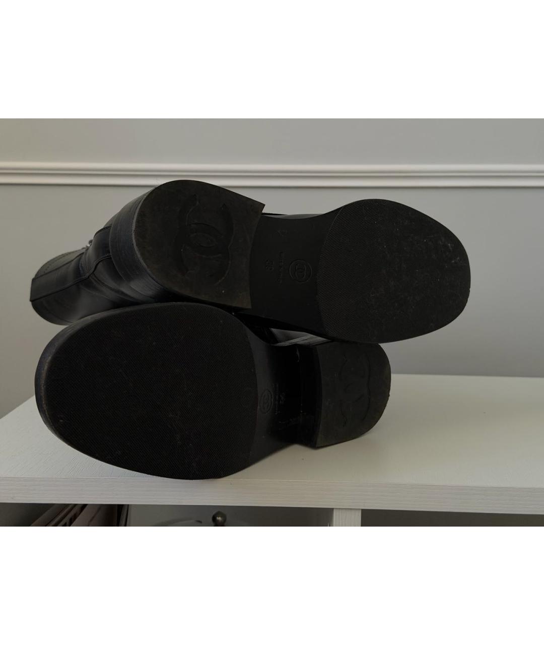 CHANEL Черные кожаные ботинки, фото 7