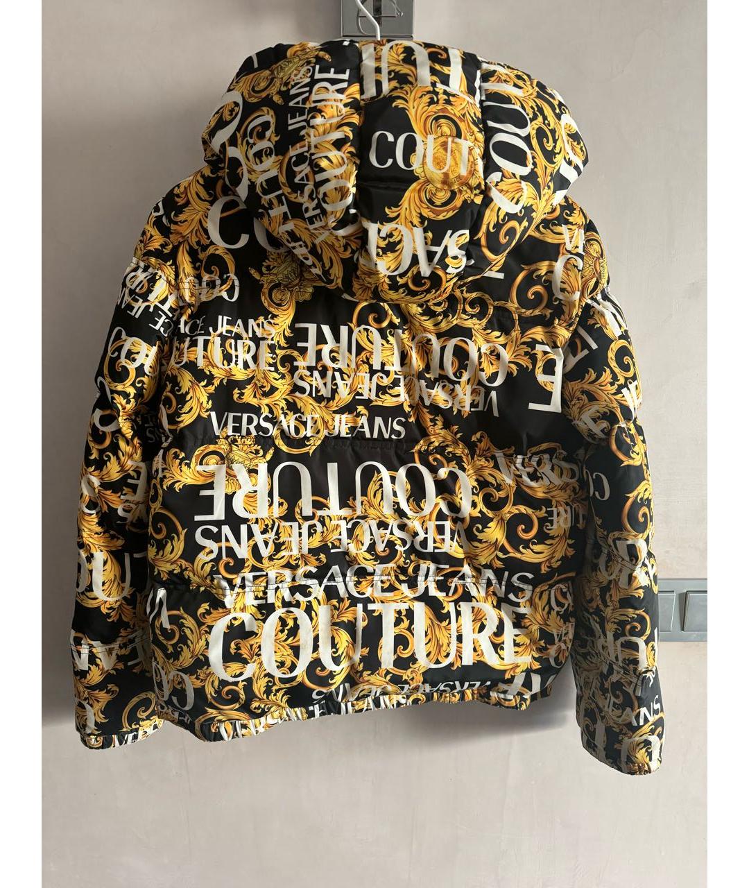 VERSACE JEANS COUTURE Желтый полиэстеровый пуховик, фото 2