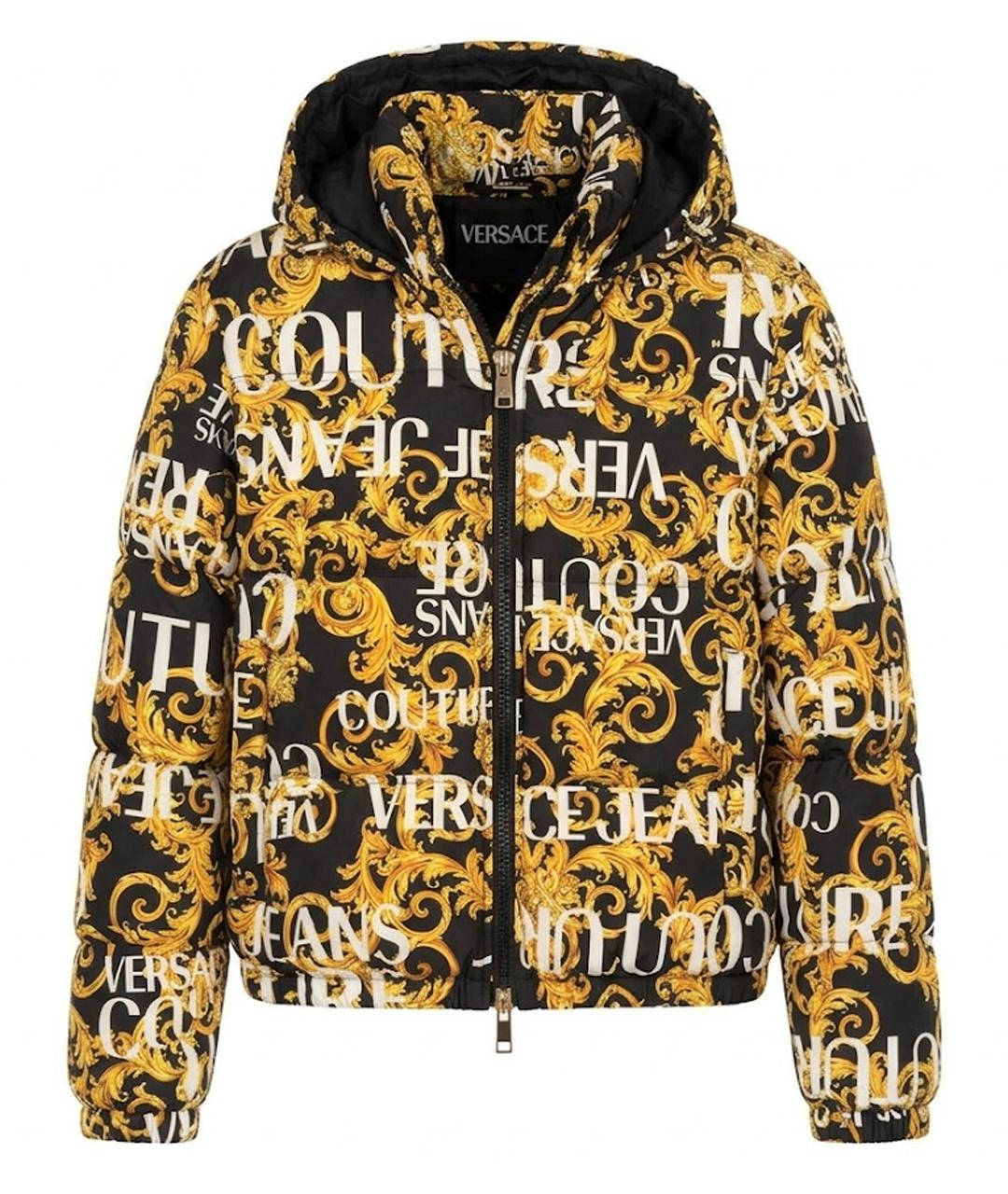 VERSACE JEANS COUTURE Желтый полиэстеровый пуховик, фото 1