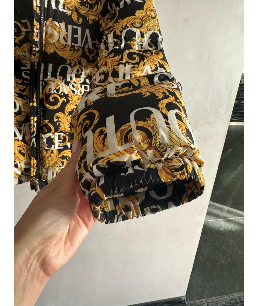 VERSACE JEANS COUTURE Желтый полиэстеровый пуховик, фото 4