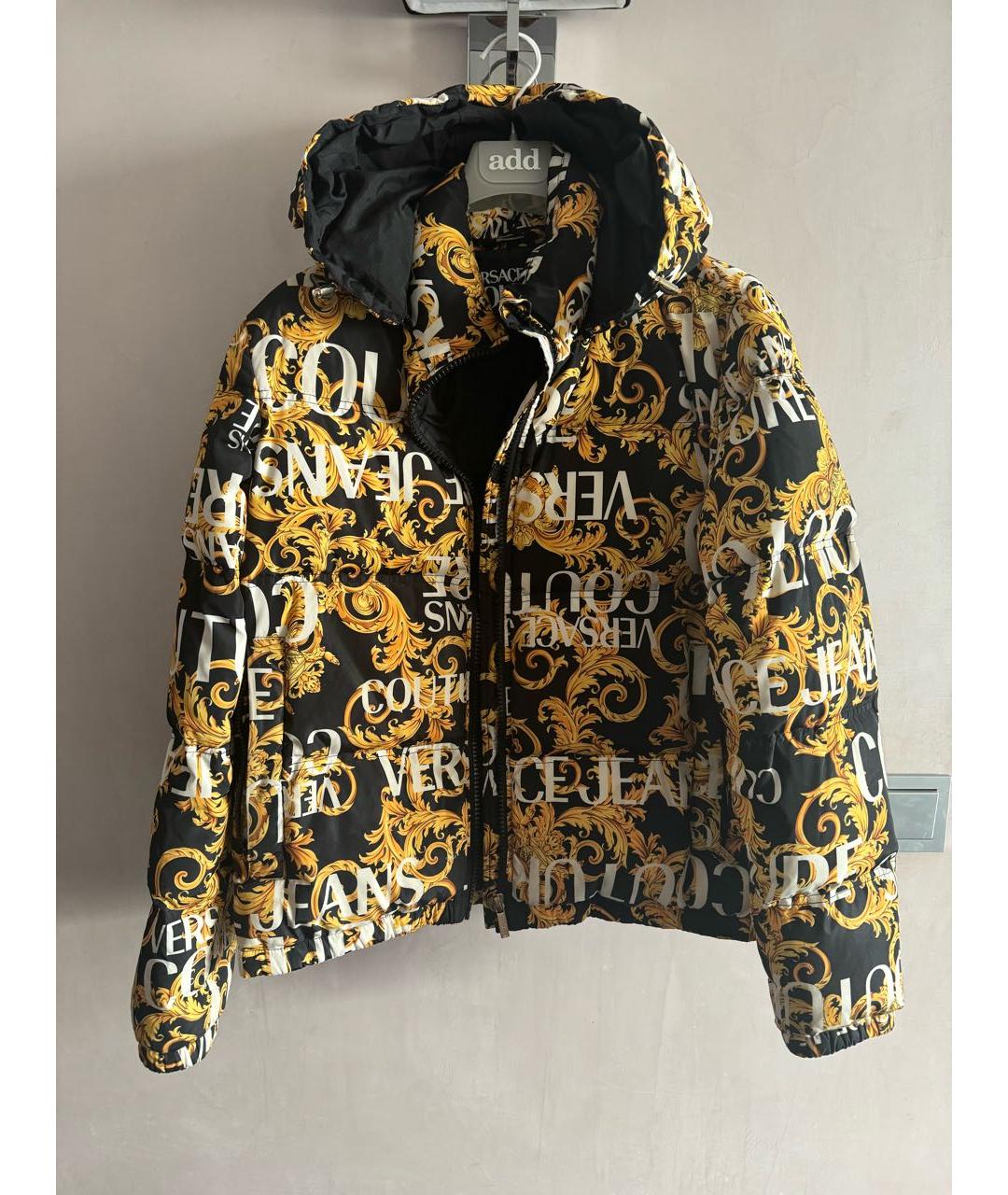 VERSACE JEANS COUTURE Желтый полиэстеровый пуховик, фото 6