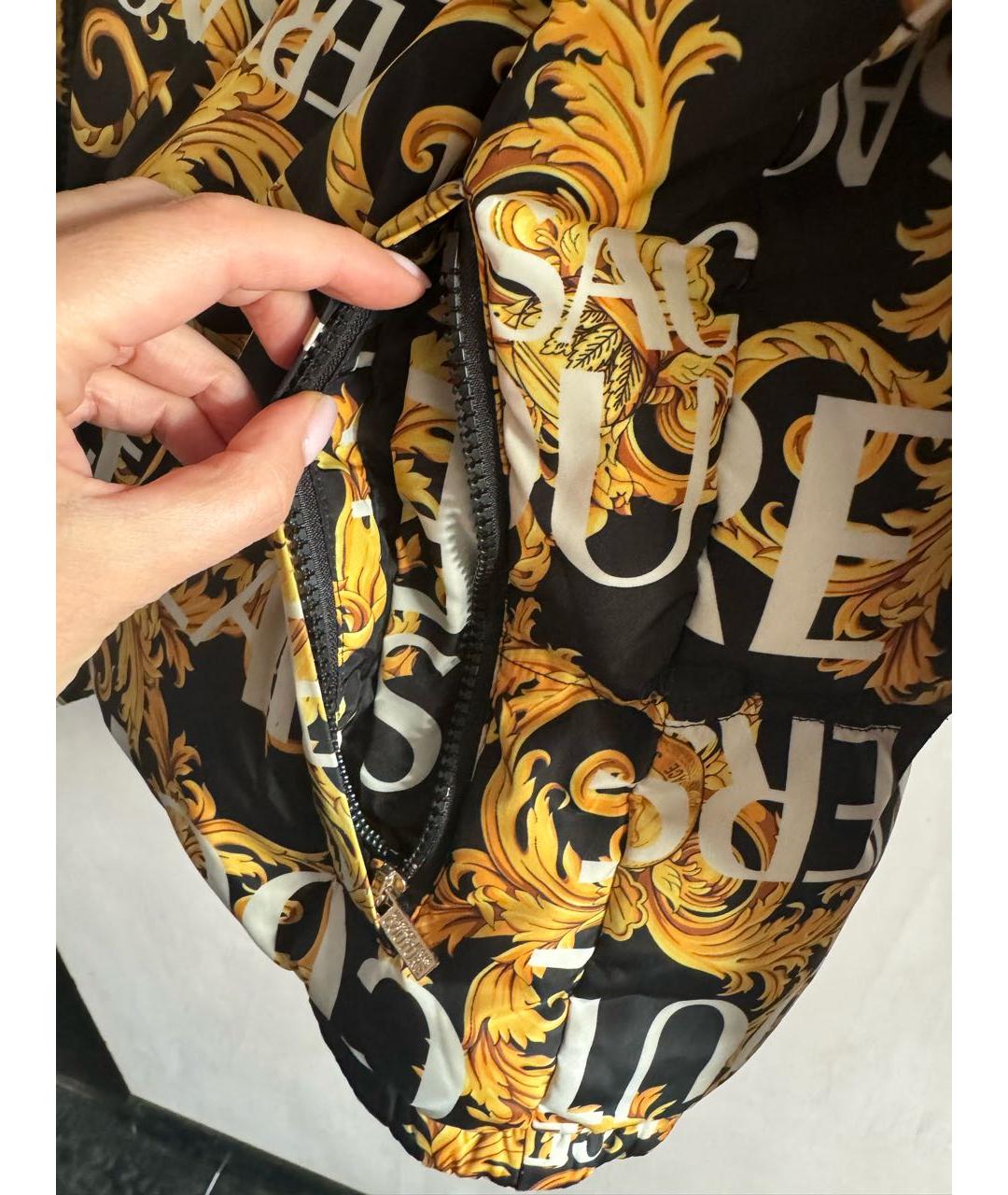 VERSACE JEANS COUTURE Желтый полиэстеровый пуховик, фото 5