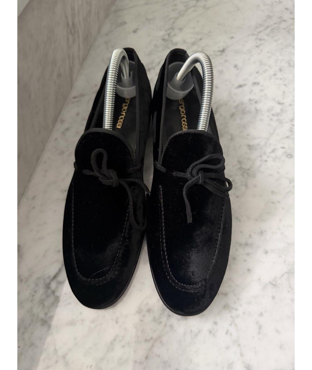 SERGIO ROSSI Черные бархатные мюли, фото 2