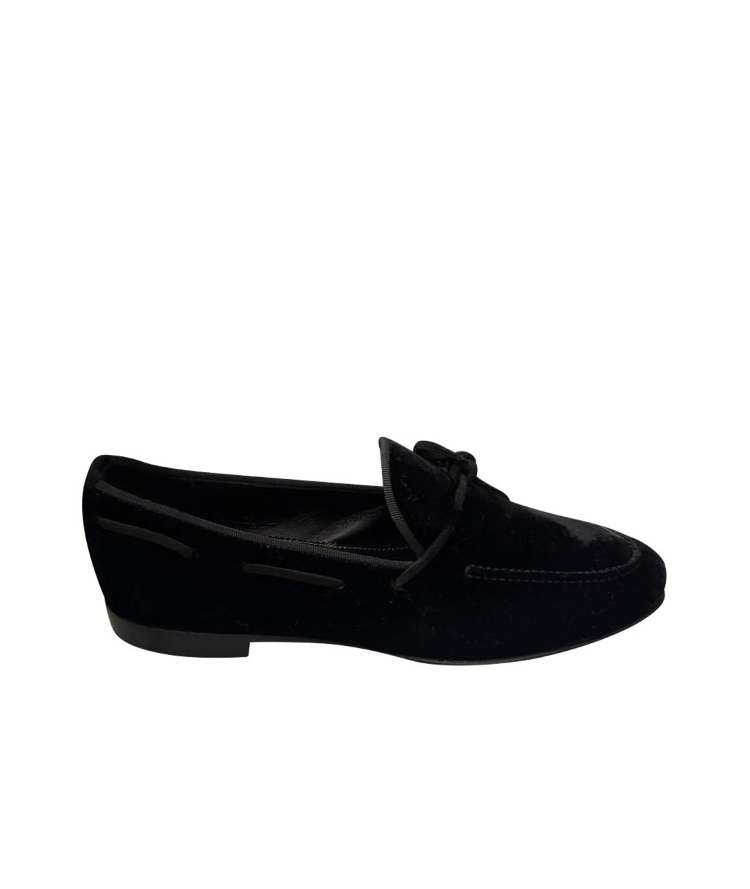 SERGIO ROSSI Черные бархатные мюли, фото 1