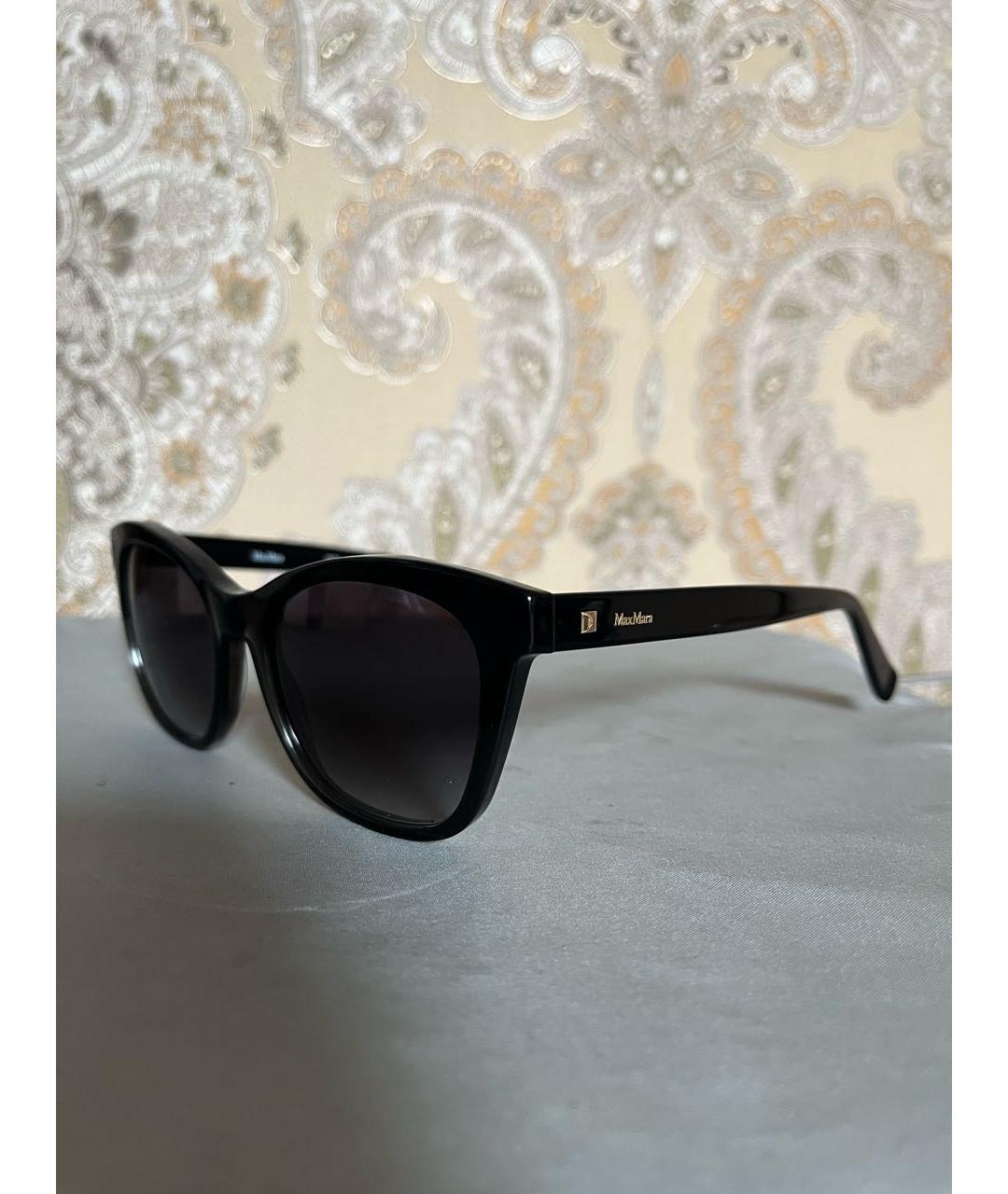 MAX MARA Черные пластиковые солнцезащитные очки, фото 3