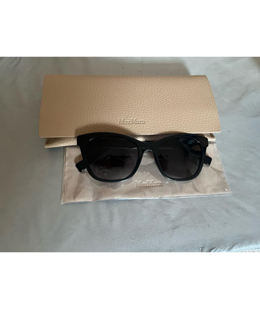 MAX MARA Черные пластиковые солнцезащитные очки, фото 2