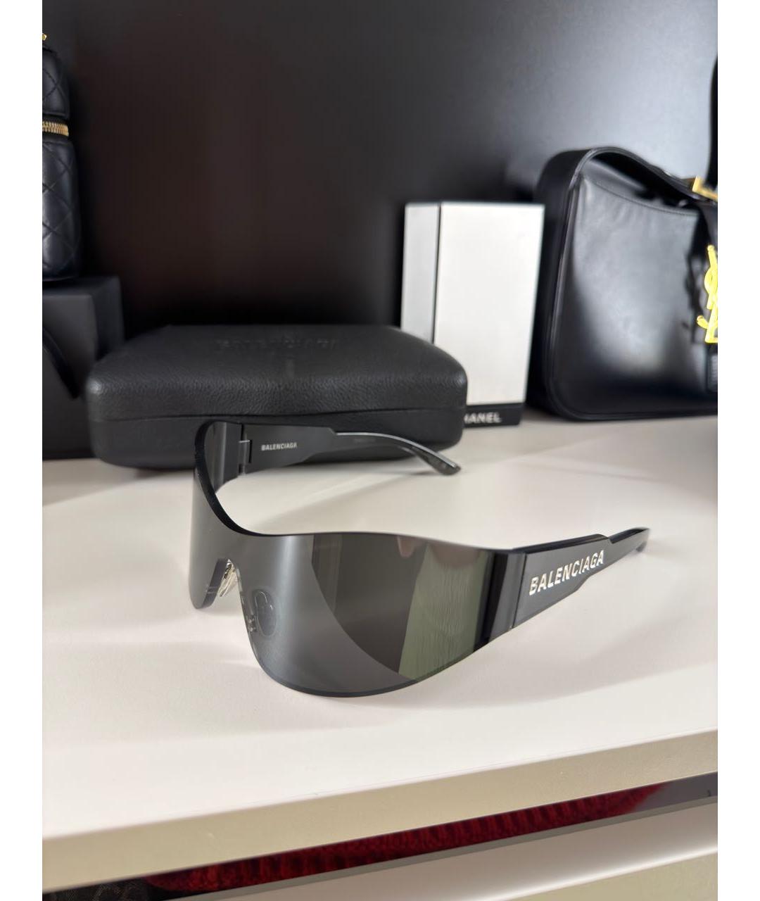 BALENCIAGA Черные пластиковые солнцезащитные очки, фото 2