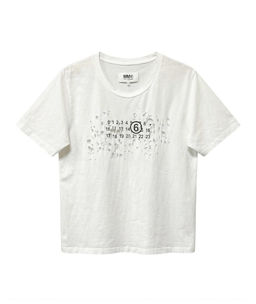 MM6 MAISON MARGIELA Белая хлопковая футболка, фото 1