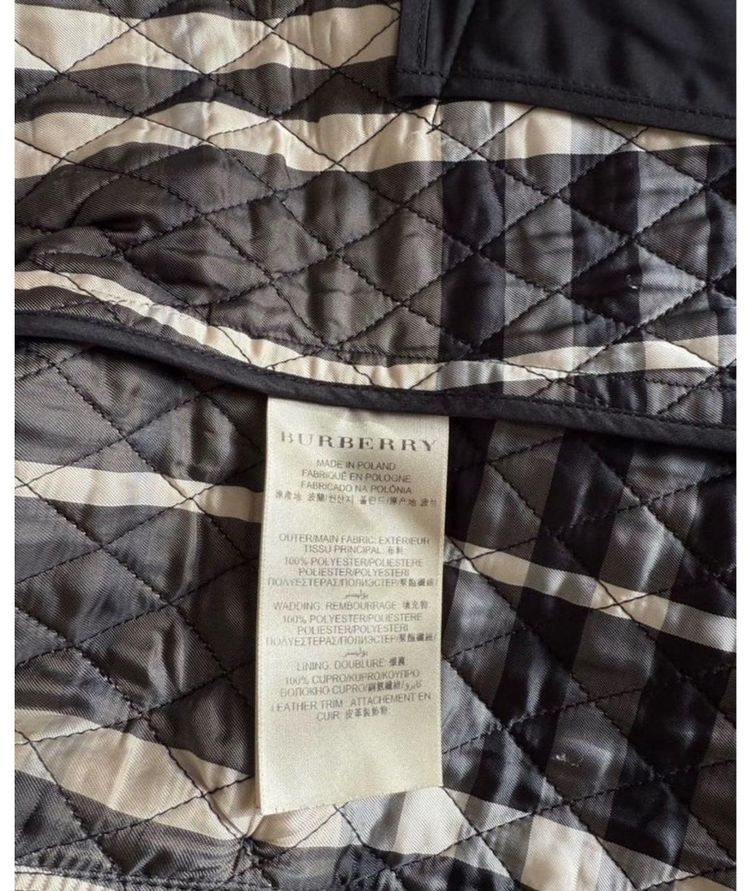 BURBERRY Черная полиэстеровая куртка, фото 8