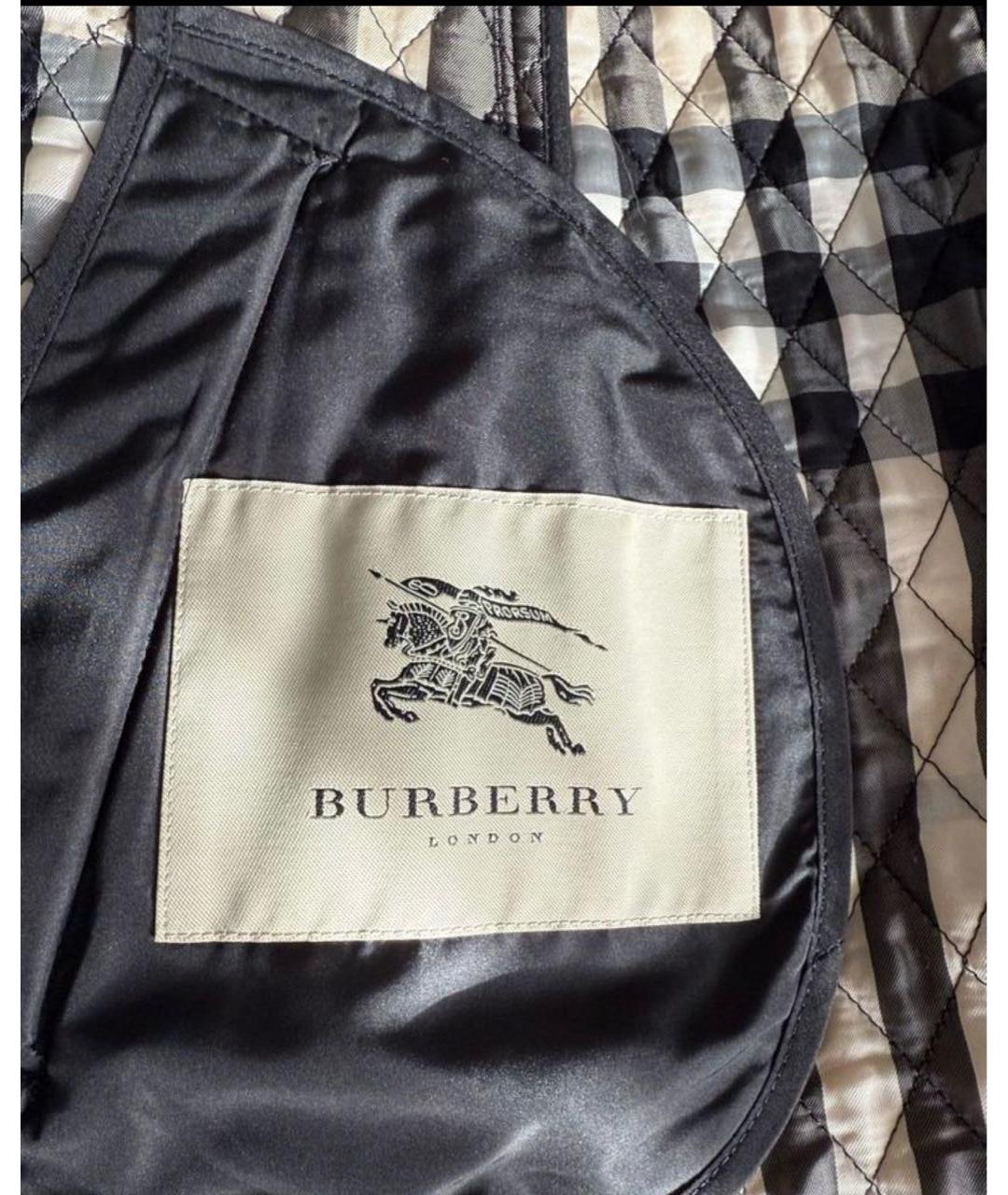 BURBERRY Черная полиэстеровая куртка, фото 5