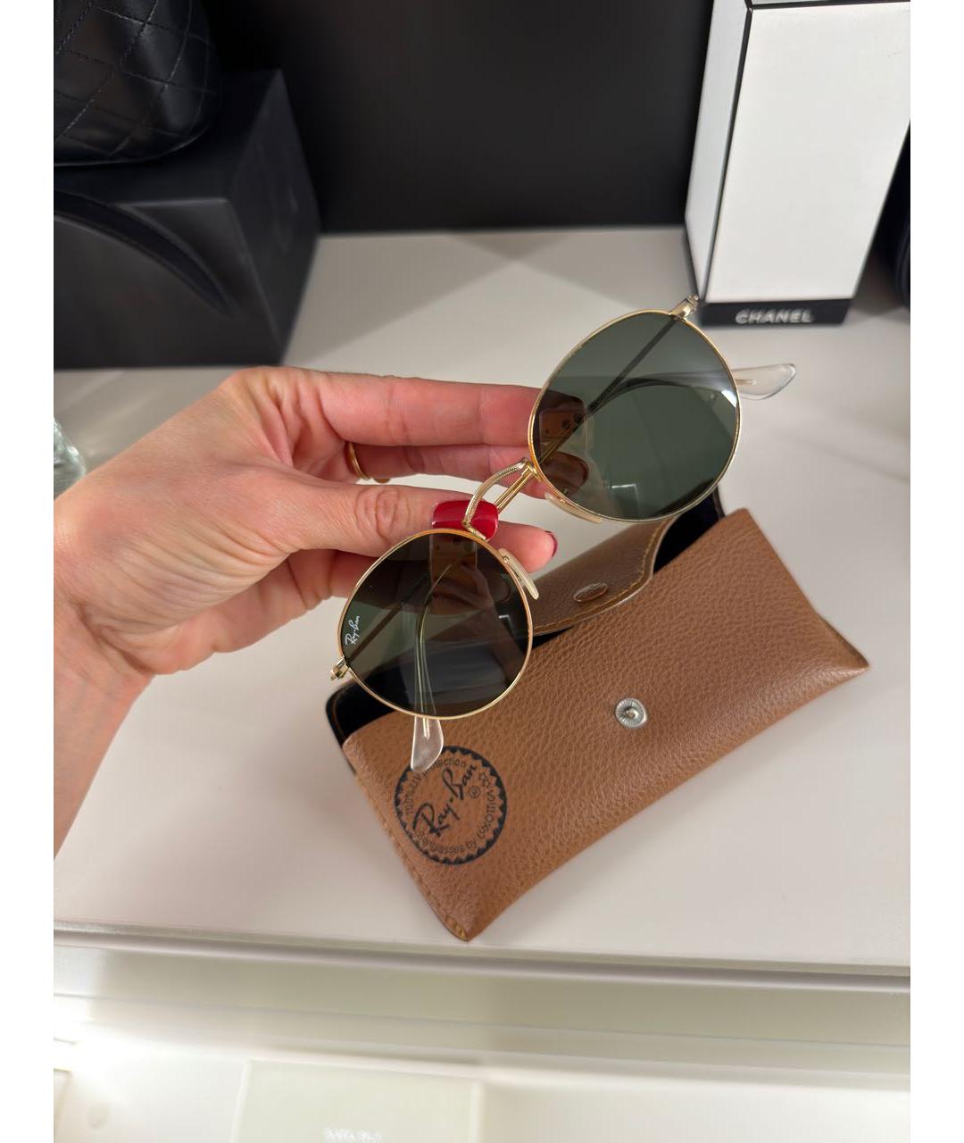 RAY BAN Черные металлические солнцезащитные очки, фото 3