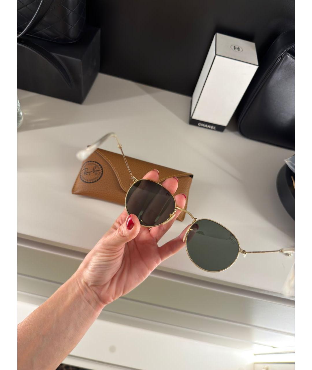 RAY BAN Черные металлические солнцезащитные очки, фото 4