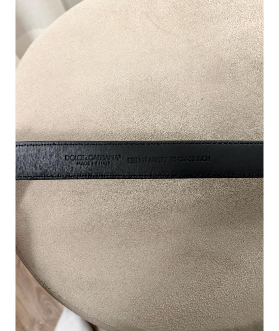 DOLCE&GABBANA Черный кожаный ремень, фото 3