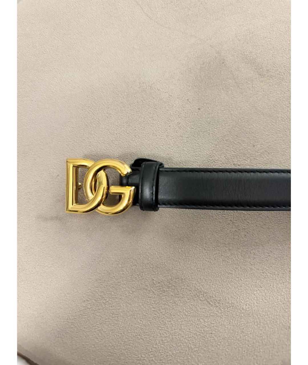 DOLCE&GABBANA Черный кожаный ремень, фото 2