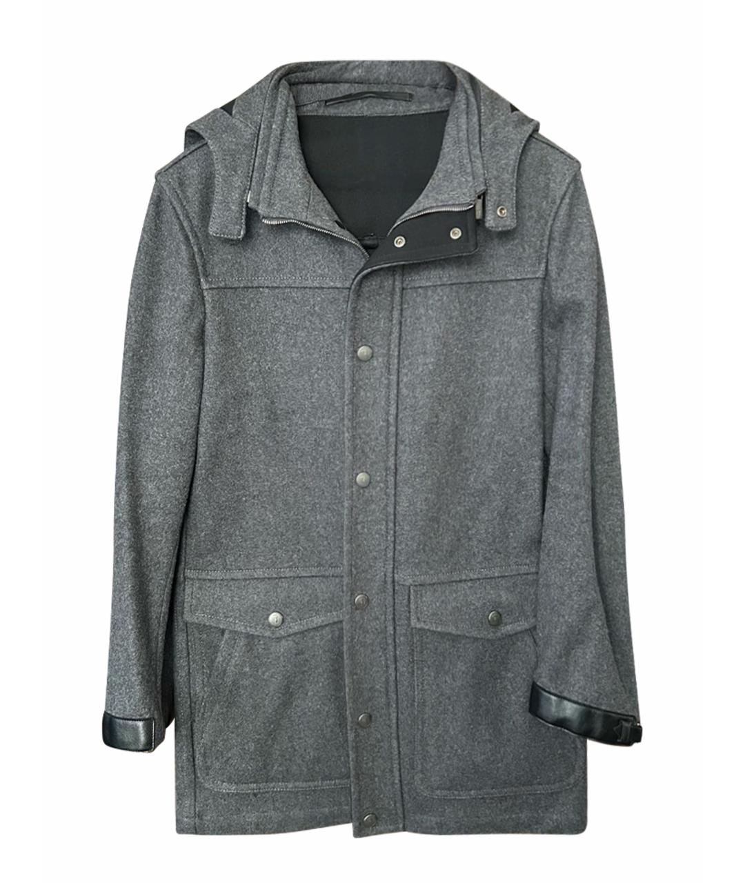 TRUSSARDI Серое шерстяное пальто, фото 1