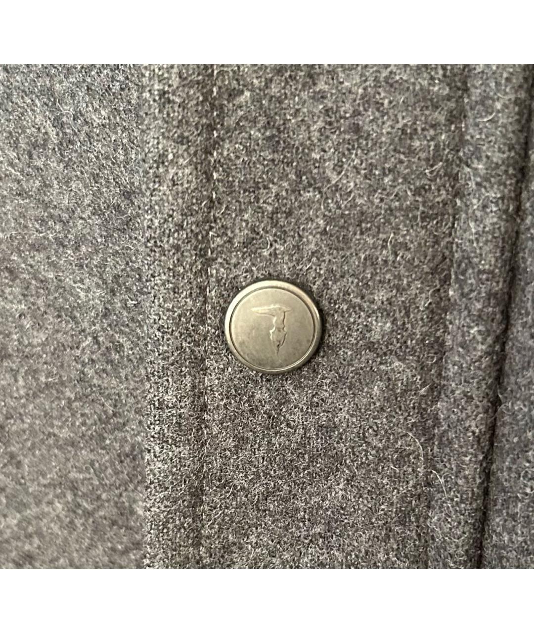 TRUSSARDI Серое шерстяное пальто, фото 4