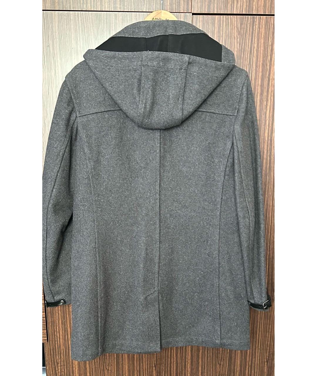 TRUSSARDI Серое шерстяное пальто, фото 2