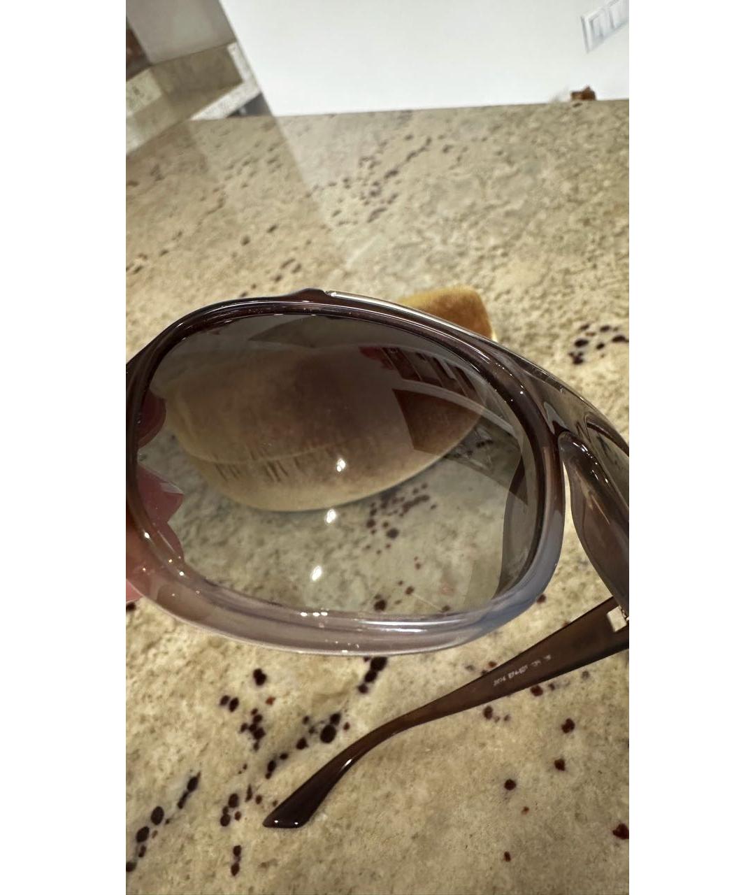 MIU MIU Коричневые пластиковые солнцезащитные очки, фото 4