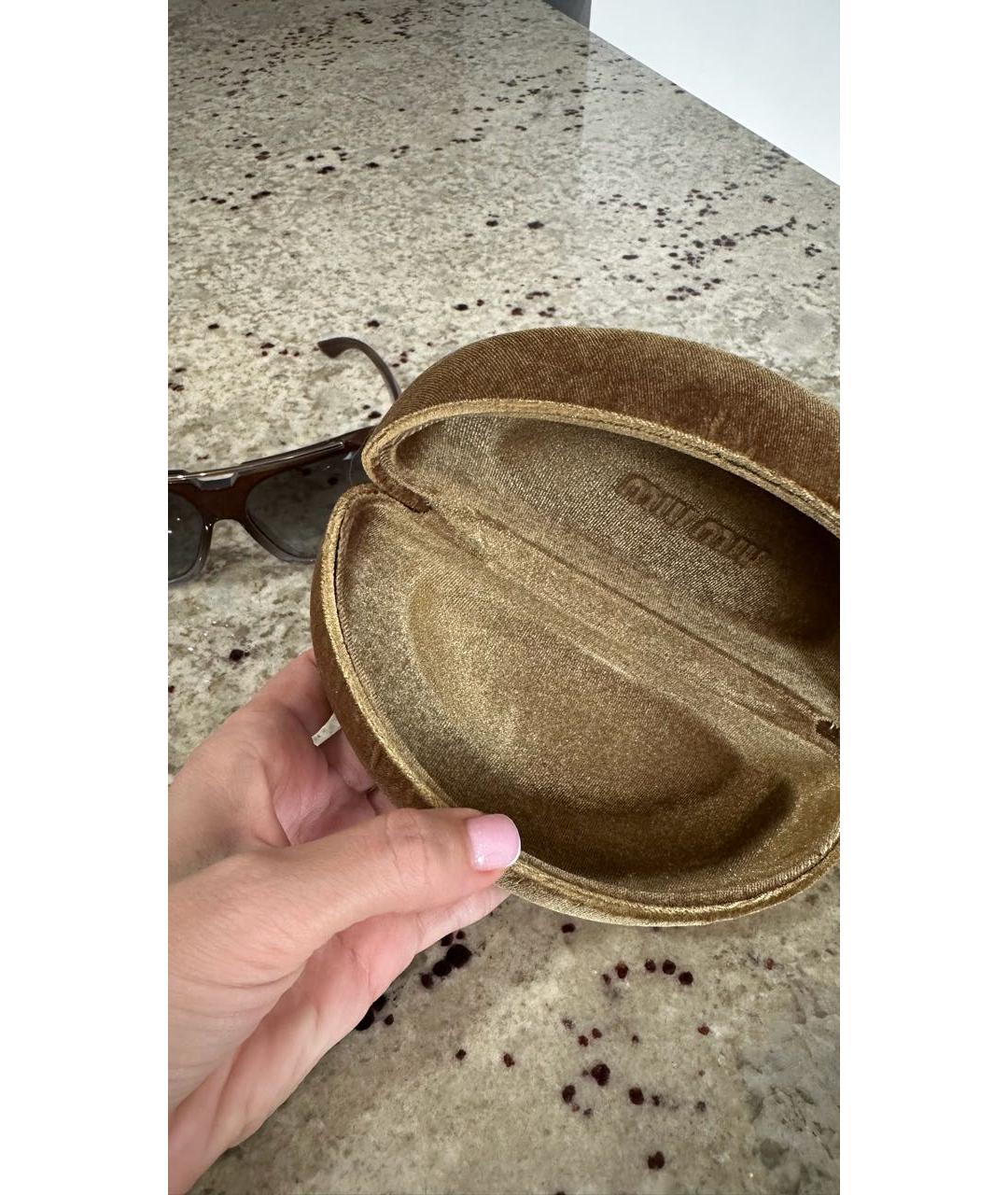 MIU MIU Коричневые пластиковые солнцезащитные очки, фото 6