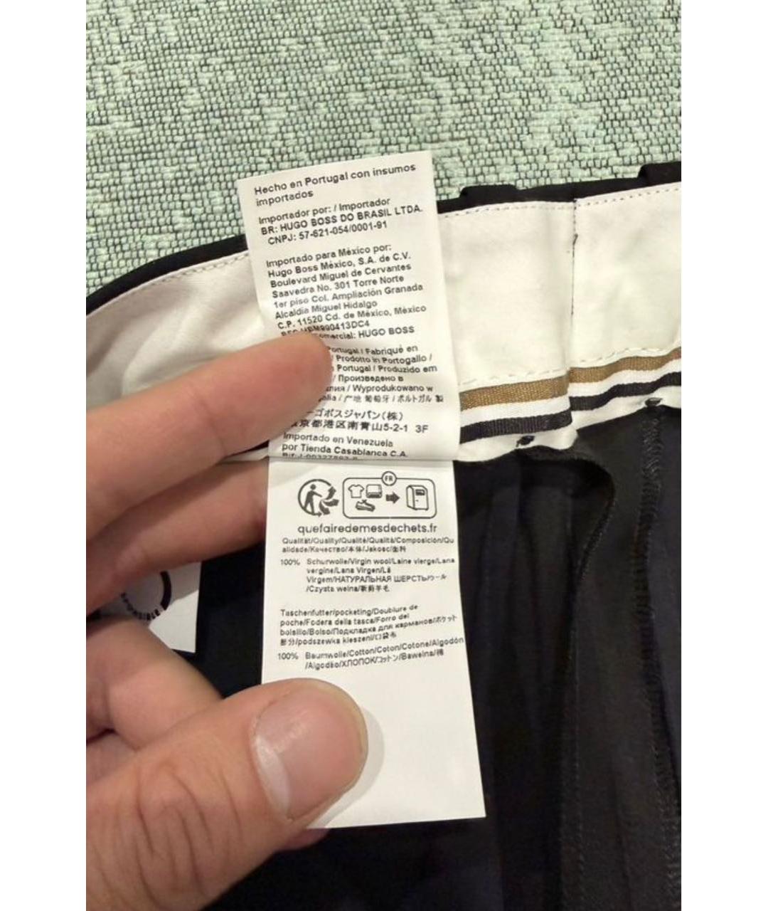 HUGO BOSS Черные хлопковые брюки узкие, фото 6