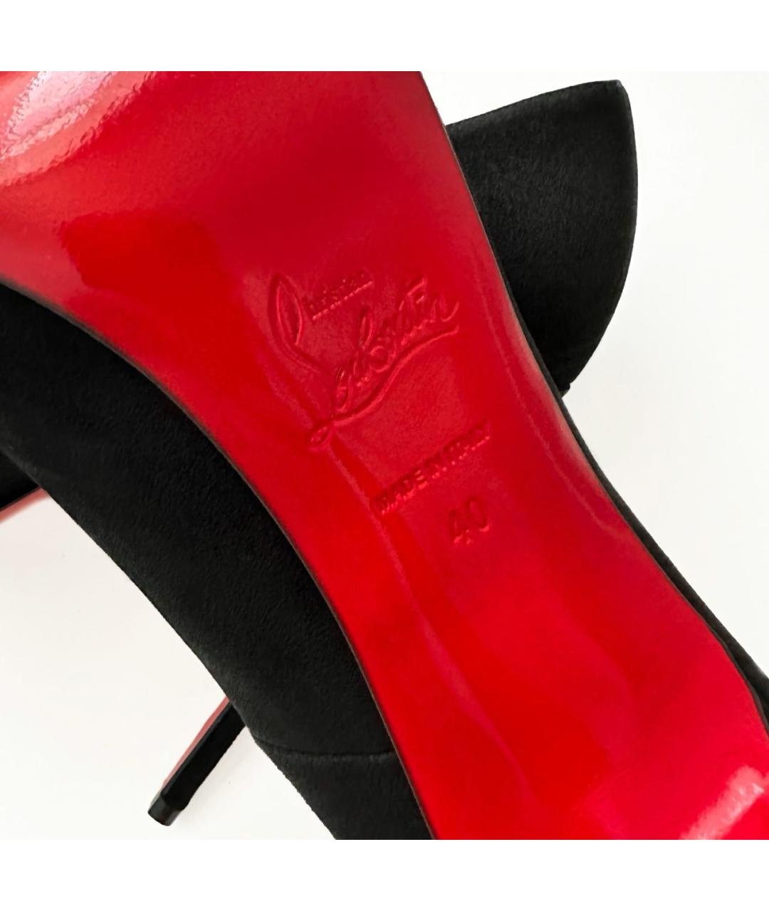 CHRISTIAN LOUBOUTIN Черные замшевые туфли, фото 6