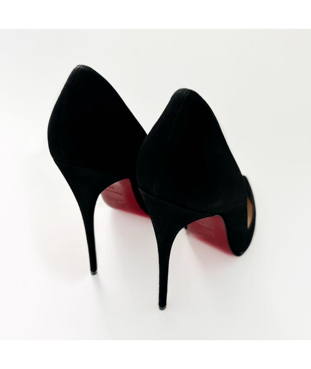 CHRISTIAN LOUBOUTIN Черные замшевые туфли, фото 4