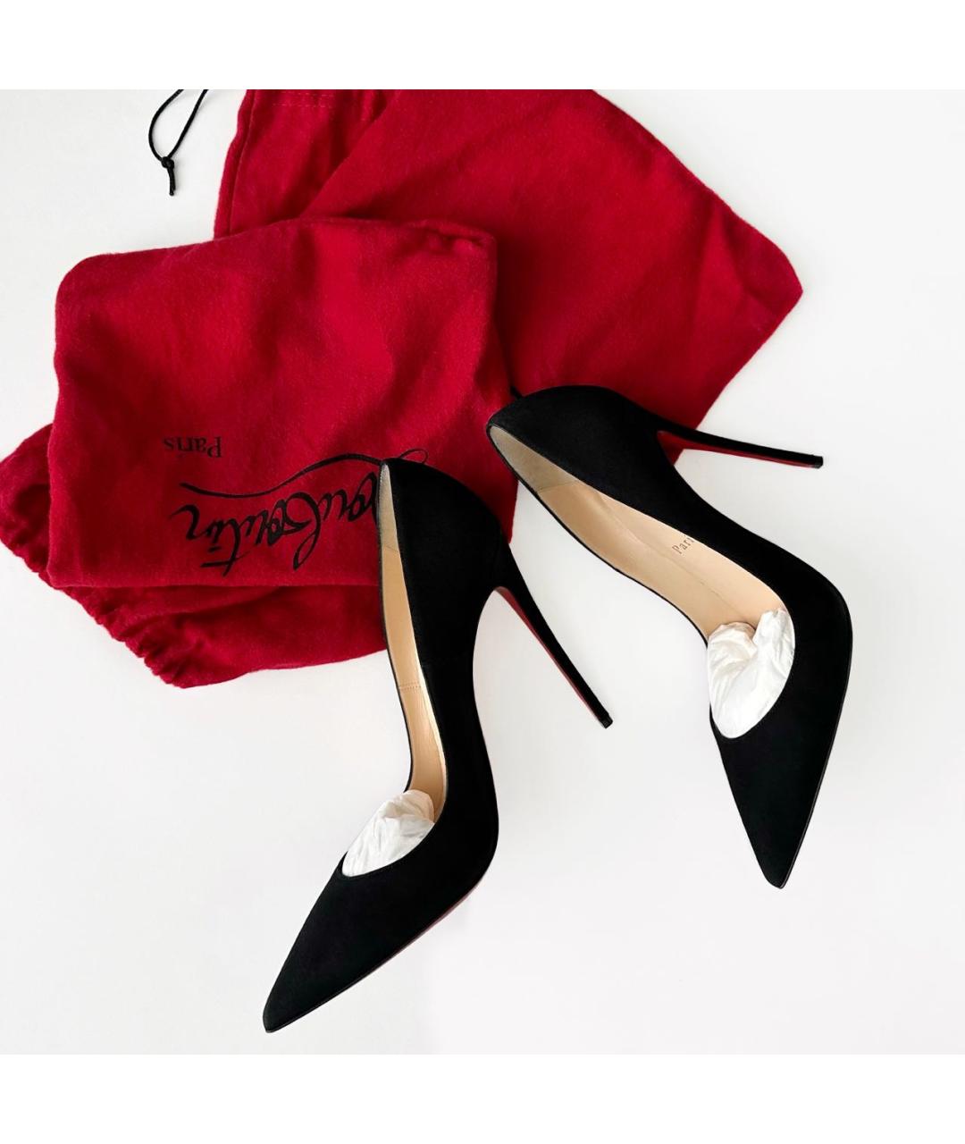 CHRISTIAN LOUBOUTIN Черные замшевые туфли, фото 9