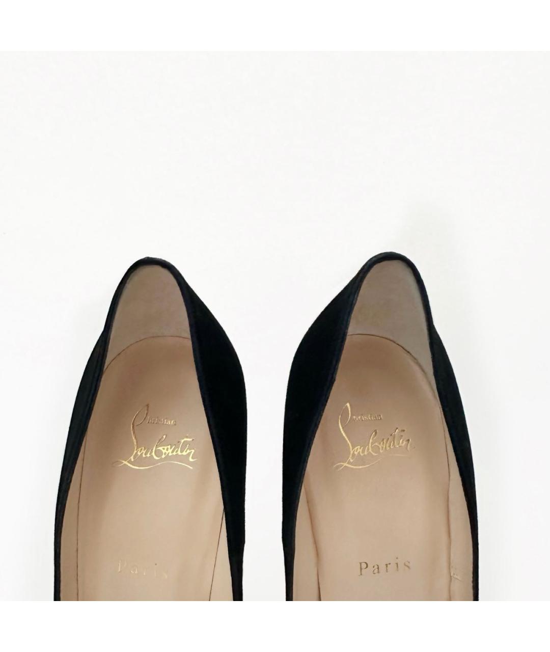 CHRISTIAN LOUBOUTIN Черные замшевые туфли, фото 5