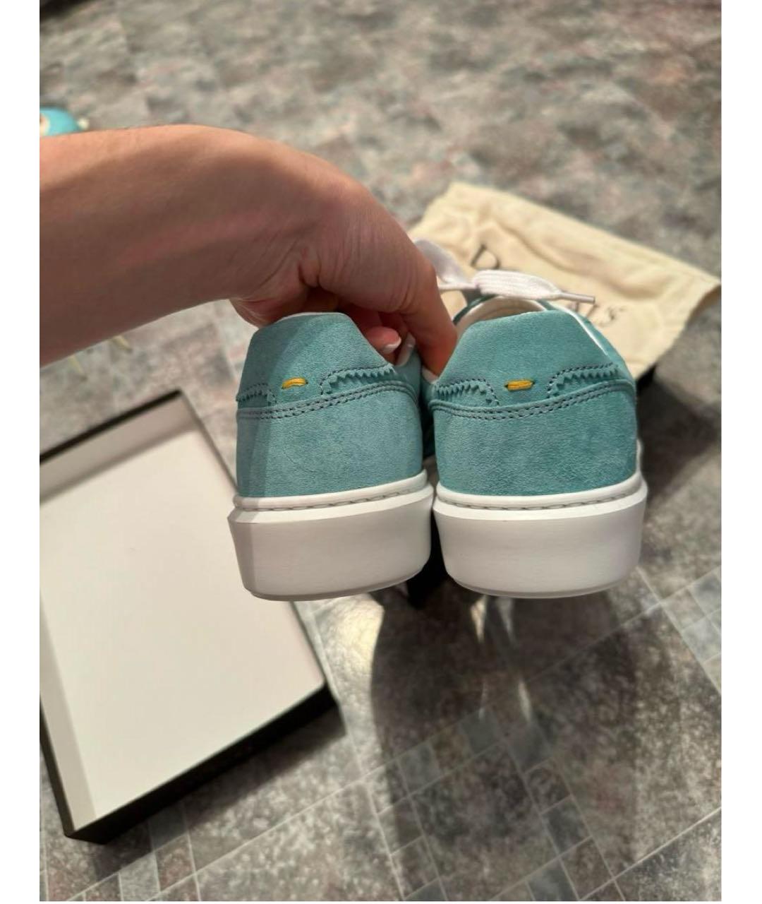 DOUCAL'S Бирюзовые замшевые кеды, фото 4