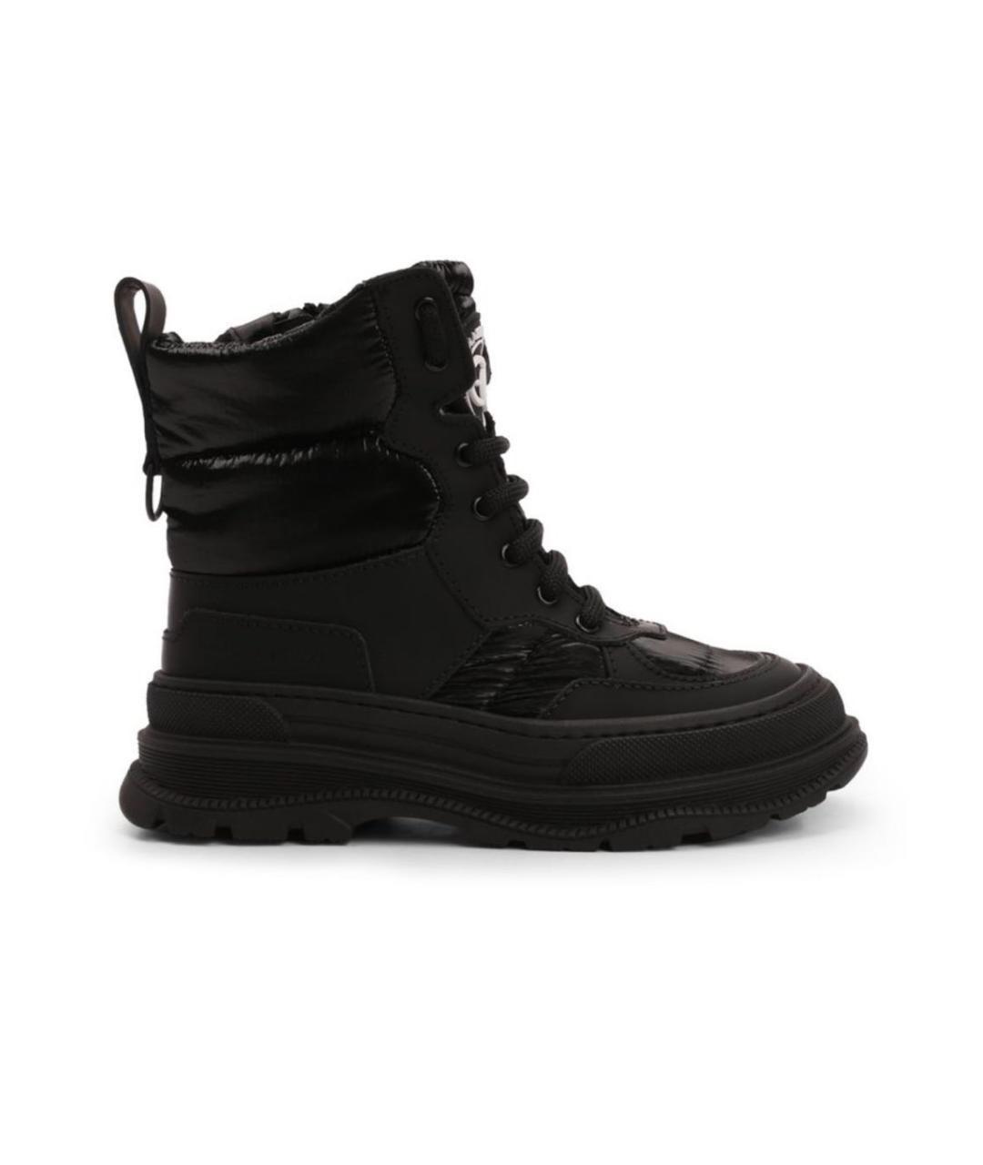 DOLCE&GABBANA Черные кожаные ботинки, фото 1