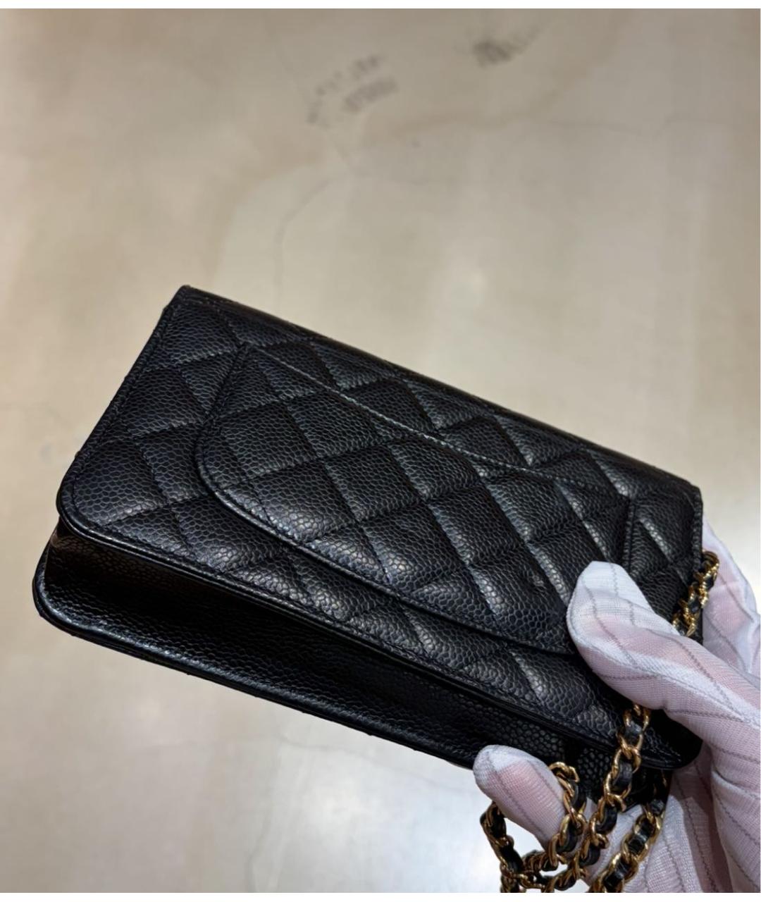 CHANEL Черная кожаная сумка через плечо, фото 3