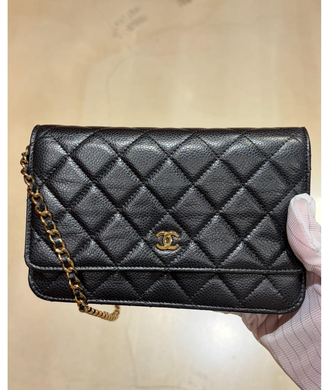 CHANEL Черная кожаная сумка через плечо, фото 4