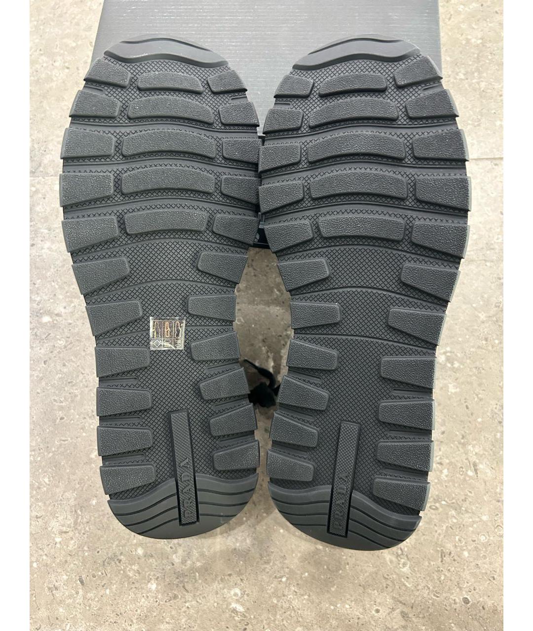 PRADA Черные текстильные низкие кроссовки / кеды, фото 6