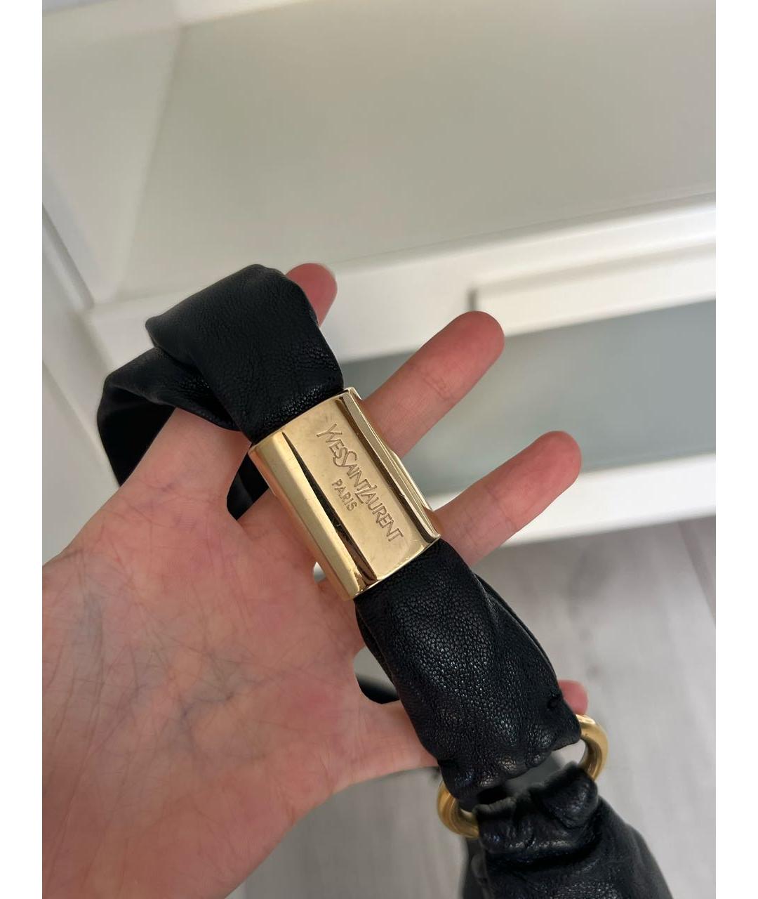 SAINT LAURENT Черная кожаная сумка через плечо, фото 9