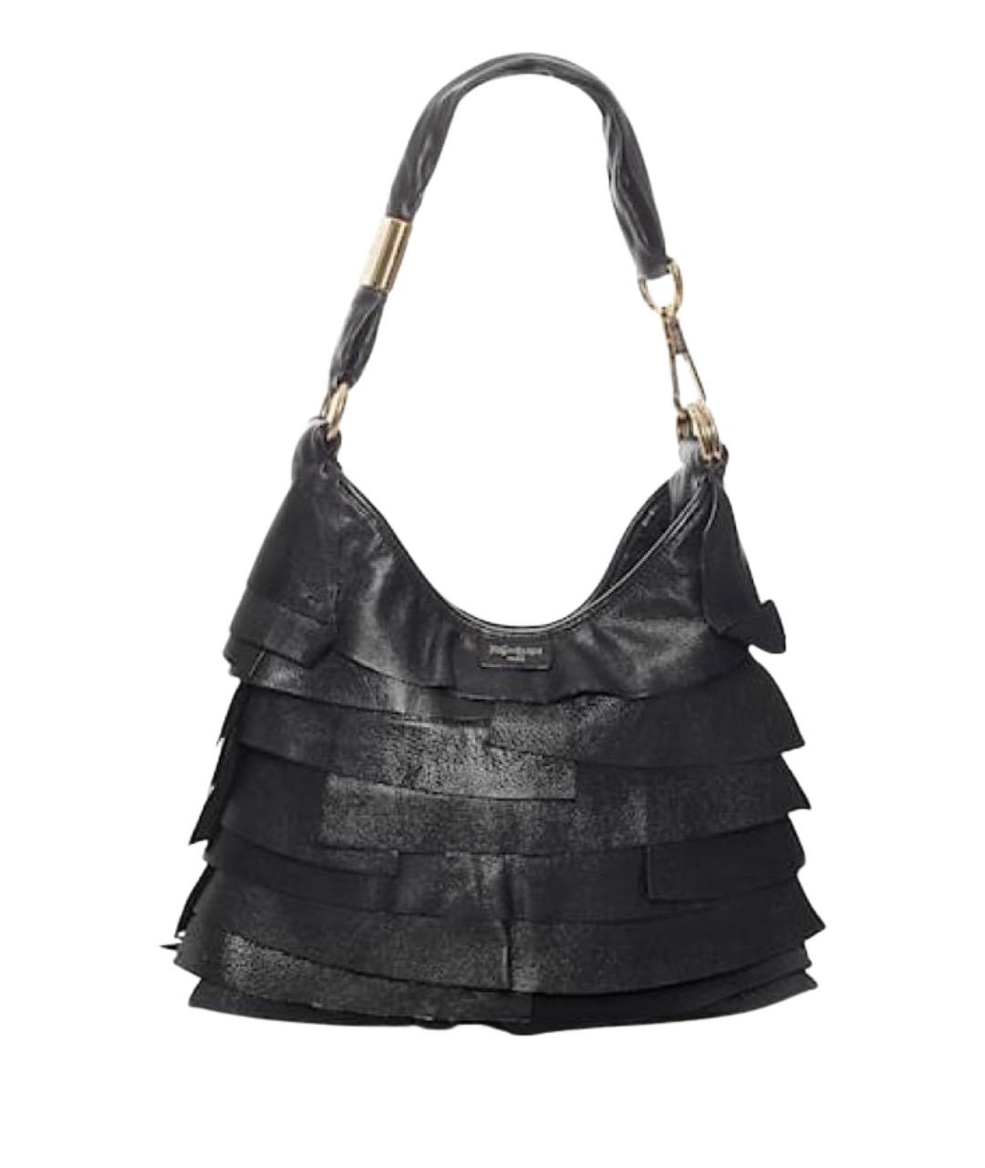 SAINT LAURENT Черная кожаная сумка через плечо, фото 1