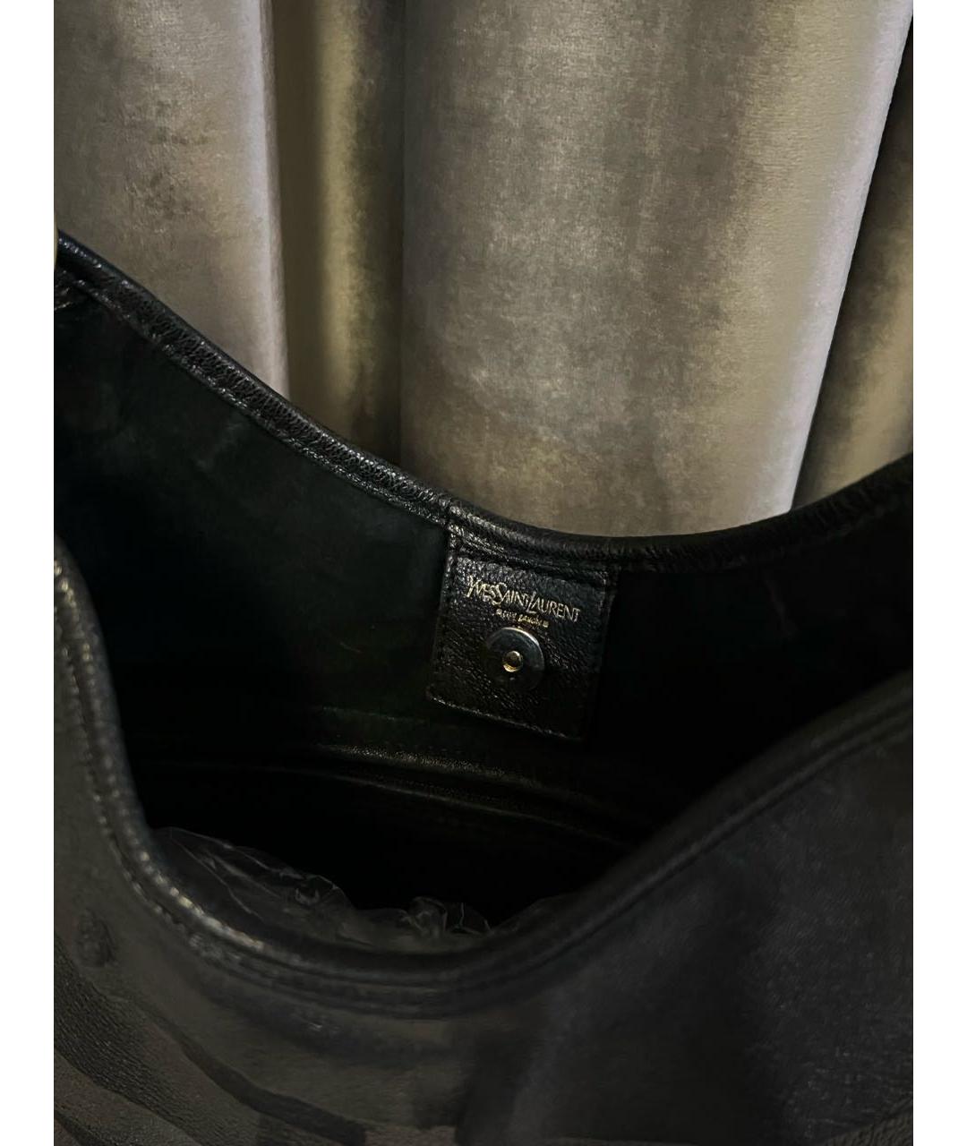 SAINT LAURENT Черная кожаная сумка через плечо, фото 7