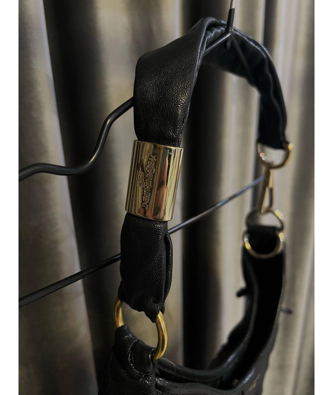 SAINT LAURENT Черная кожаная сумка через плечо, фото 4