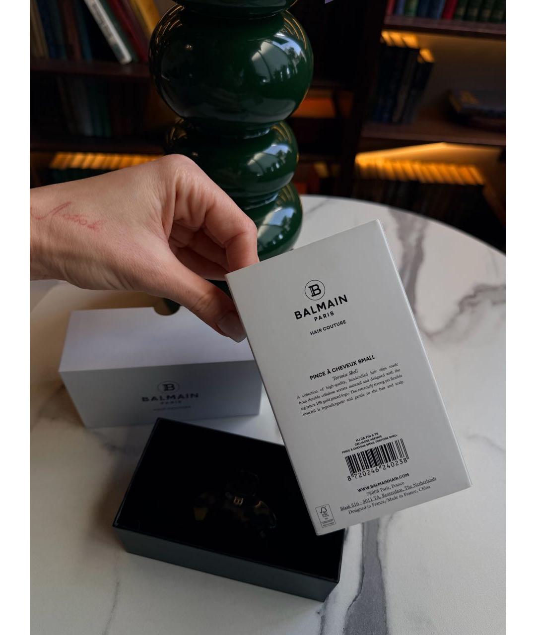 BALMAIN Коричневая заколка, фото 5