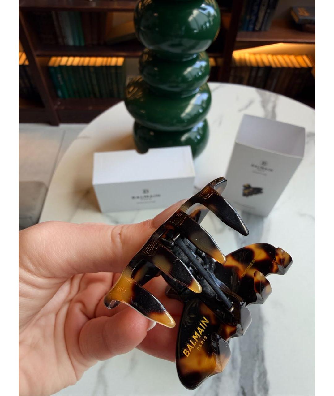 BALMAIN Коричневая заколка, фото 4